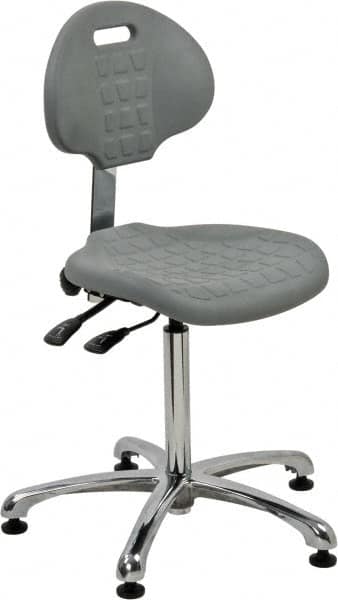 Bevco - Adjustable Chair - 18" Wide x 17-1/4" Deep, Polyurethane Seat, Gray - A1 Tooling