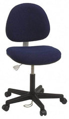 Bevco - ESD Swivel Chair with Back Rest - 18" Wide x 18" Deep, Conductive Cloth Seat, Navy Blue - A1 Tooling