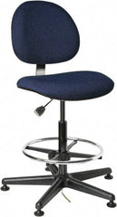 Bevco - ESD Swivel Stool - 18" Wide x 18" Deep, Conductive Cloth Seat, Navy Blue - A1 Tooling