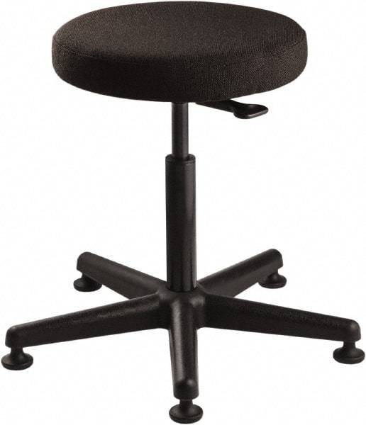 Bevco - 15" Wide x 15" Deep x 24 to 34" High, Reinforced Plastic Base, Adjustable Seat Stool - Fabric Seat, Black - A1 Tooling