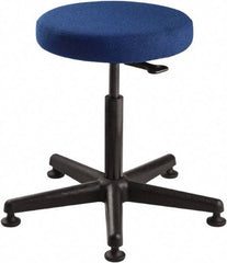 Bevco - 15" Wide x 15" Deep x 24 to 34" High, Reinforced Plastic Base, Adjustable Seat Stool - Fabric Seat, Blue - A1 Tooling