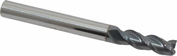 Accupro - 1/4", 3 Flute, Single End, Solid Carbide, 0.01" Corner Radius End Mill - 2-1/2" OAL, 40° Helix, Right Hand Flute, 3/4" LOC, Right Hand Cut - A1 Tooling