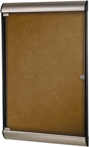 Ghent - 70-1/4" Wide x 36" High Enclosed Cork Bulletin Board - Natural Cork, Aluminum Frame - A1 Tooling