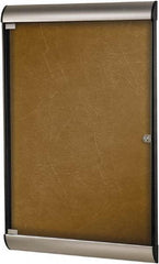 Ghent - 70-1/4" Wide x 36" High Enclosed Cork Bulletin Board - Natural Cork, Aluminum Frame - A1 Tooling