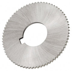 Made in USA - 2-3/4" Diam x 0.018" Blade Thickness x 3/4" Arbor Hole Diam, 72 Tooth Slitting and Slotting Saw - Arbor Connection, Right Hand, Uncoated, High Speed Steel, Concave Ground, Contains Keyway - A1 Tooling