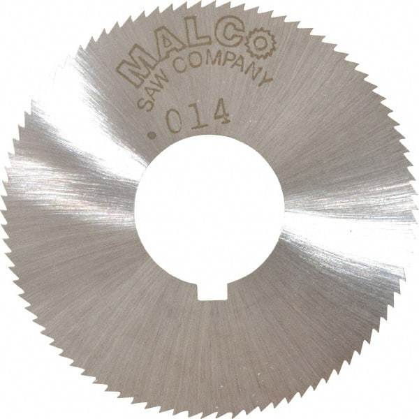 Made in USA - 1-3/4" Diam x 0.014" Blade Thickness x 5/8" Arbor Hole Diam, 90 Tooth Slitting and Slotting Saw - Arbor Connection, Right Hand, Uncoated, High Speed Steel, Concave Ground, Contains Keyway - A1 Tooling