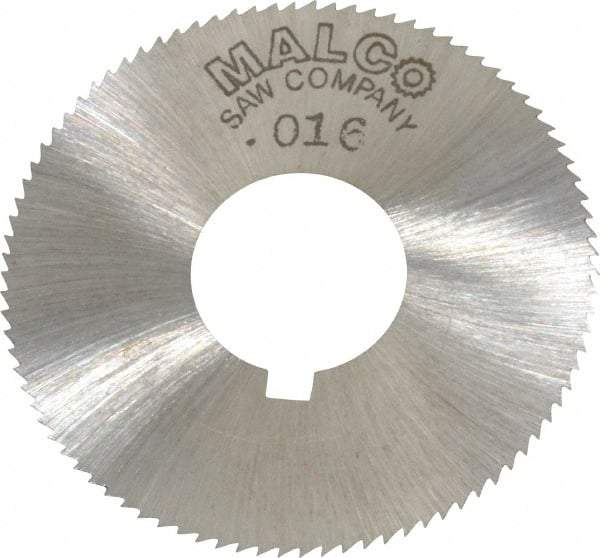 Made in USA - 1-3/4" Diam x 0.016" Blade Thickness x 5/8" Arbor Hole Diam, 90 Tooth Slitting and Slotting Saw - Arbor Connection, Right Hand, Uncoated, High Speed Steel, Concave Ground, Contains Keyway - A1 Tooling