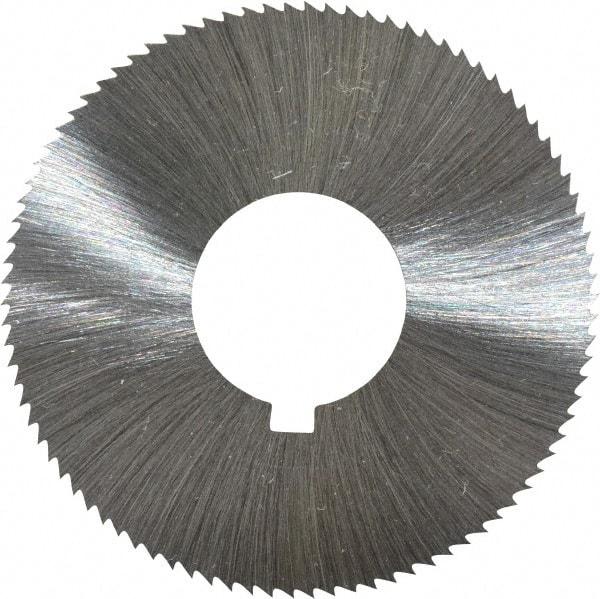 Made in USA - 1-3/4" Diam x 0.023" Blade Thickness x 5/8" Arbor Hole Diam, 90 Tooth Slitting and Slotting Saw - Arbor Connection, Right Hand, Uncoated, High Speed Steel, Concave Ground, Contains Keyway - A1 Tooling