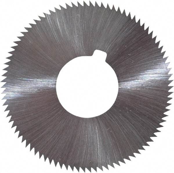 Made in USA - 1-3/4" Diam x 0.032" Blade Thickness x 5/8" Arbor Hole Diam, 90 Tooth Slitting and Slotting Saw - Arbor Connection, Right Hand, Uncoated, High Speed Steel, Concave Ground, Contains Keyway - A1 Tooling