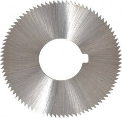 Made in USA - 1-3/4" Diam x 0.036" Blade Thickness x 5/8" Arbor Hole Diam, 90 Tooth Slitting and Slotting Saw - Arbor Connection, Right Hand, Uncoated, High Speed Steel, Concave Ground, Contains Keyway - A1 Tooling