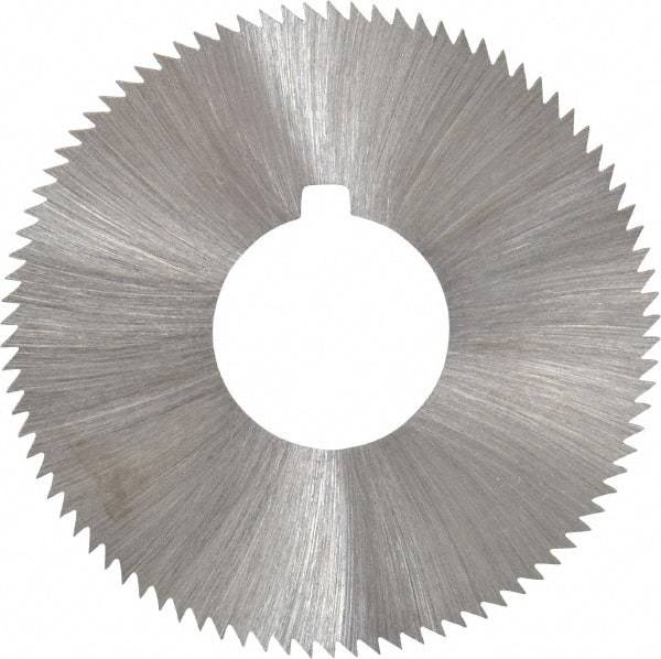 Made in USA - 1-3/4" Diam x 0.04" Blade Thickness x 5/8" Arbor Hole Diam, 90 Tooth Slitting and Slotting Saw - Arbor Connection, Right Hand, Uncoated, High Speed Steel, Concave Ground, Contains Keyway - A1 Tooling