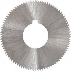 Made in USA - 1-3/4" Diam x 0.04" Blade Thickness x 5/8" Arbor Hole Diam, 90 Tooth Slitting and Slotting Saw - Arbor Connection, Right Hand, Uncoated, High Speed Steel, Concave Ground, Contains Keyway - A1 Tooling