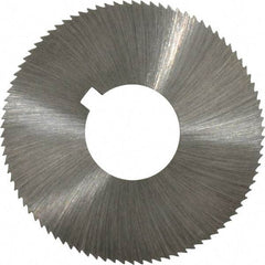 Made in USA - 1-3/4" Diam x 0.045" Blade Thickness x 5/8" Arbor Hole Diam, 90 Tooth Slitting and Slotting Saw - Arbor Connection, Right Hand, Uncoated, High Speed Steel, Concave Ground, Contains Keyway - A1 Tooling