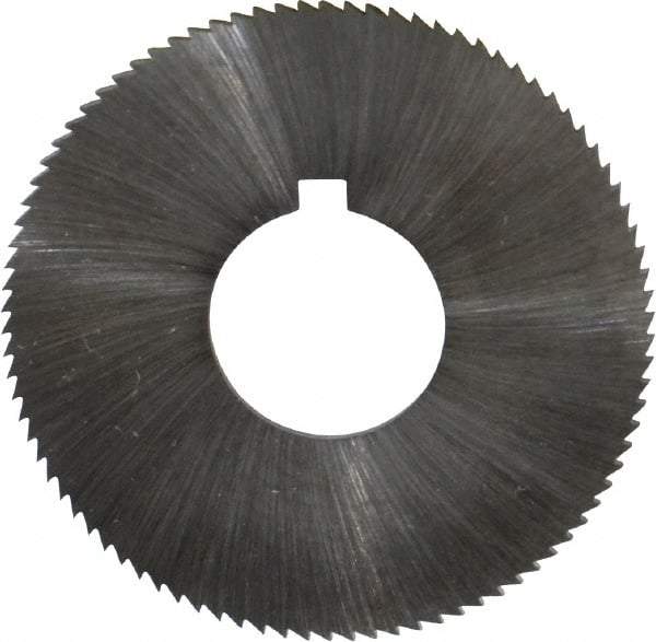 Made in USA - 1-3/4" Diam x 0.051" Blade Thickness x 5/8" Arbor Hole Diam, 90 Tooth Slitting and Slotting Saw - Arbor Connection, Right Hand, Uncoated, High Speed Steel, Concave Ground, Contains Keyway - A1 Tooling