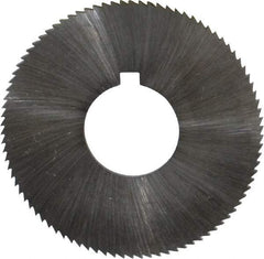 Made in USA - 1-3/4" Diam x 0.051" Blade Thickness x 5/8" Arbor Hole Diam, 90 Tooth Slitting and Slotting Saw - Arbor Connection, Right Hand, Uncoated, High Speed Steel, Concave Ground, Contains Keyway - A1 Tooling