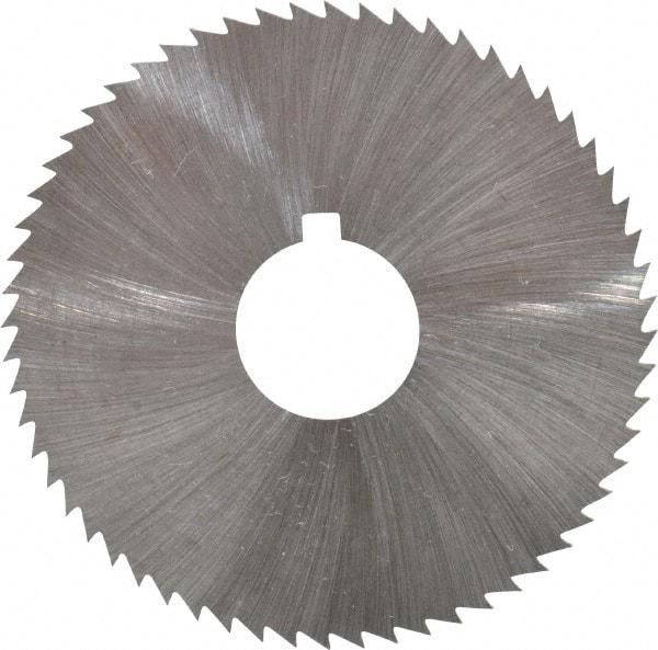 Made in USA - 2-1/4" Diam x 0.016" Blade Thickness x 5/8" Arbor Hole Diam, 60 Tooth Slitting and Slotting Saw - Arbor Connection, Right Hand, Uncoated, High Speed Steel, Concave Ground, Contains Keyway - A1 Tooling