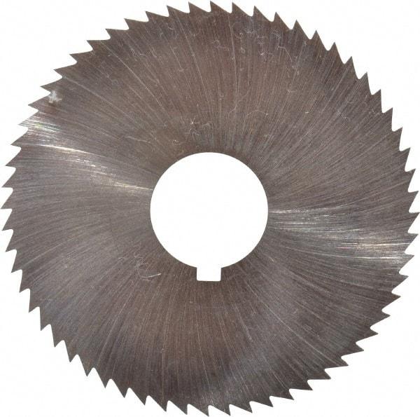 Made in USA - 2-1/4" Diam x 0.018" Blade Thickness x 5/8" Arbor Hole Diam, 60 Tooth Slitting and Slotting Saw - Arbor Connection, Right Hand, Uncoated, High Speed Steel, Concave Ground, Contains Keyway - A1 Tooling