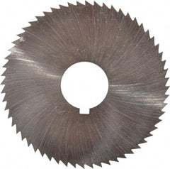 Made in USA - 2-1/4" Diam x 0.018" Blade Thickness x 5/8" Arbor Hole Diam, 60 Tooth Slitting and Slotting Saw - Arbor Connection, Right Hand, Uncoated, High Speed Steel, Concave Ground, Contains Keyway - A1 Tooling