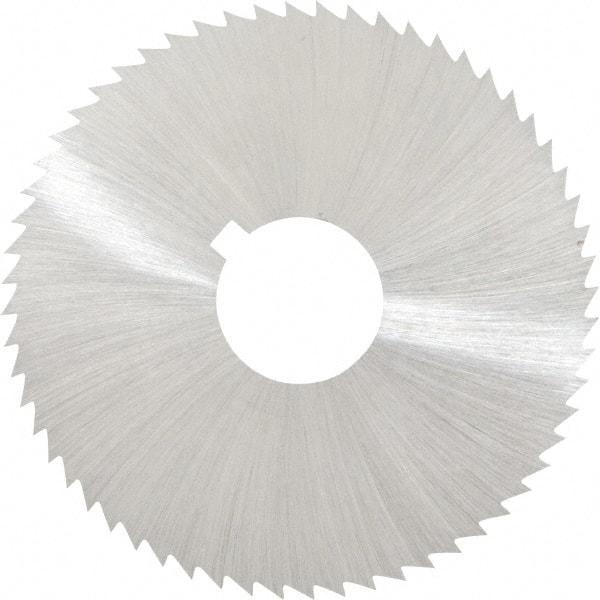 Made in USA - 2-1/4" Diam x 0.02" Blade Thickness x 5/8" Arbor Hole Diam, 60 Tooth Slitting and Slotting Saw - Arbor Connection, Right Hand, Uncoated, High Speed Steel, Concave Ground, Contains Keyway - A1 Tooling