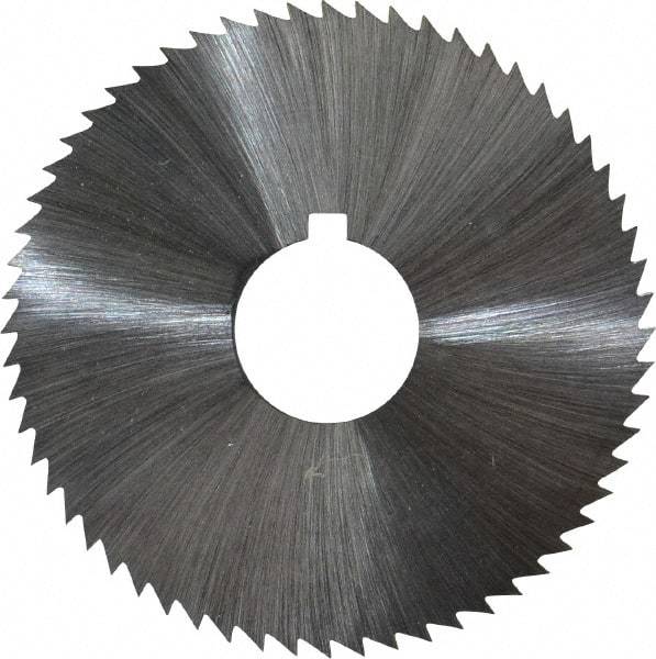 Made in USA - 2-1/4" Diam x 0.023" Blade Thickness x 5/8" Arbor Hole Diam, 60 Tooth Slitting and Slotting Saw - Arbor Connection, Right Hand, Uncoated, High Speed Steel, Concave Ground, Contains Keyway - A1 Tooling