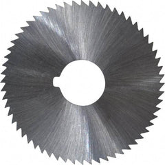 Made in USA - 2-1/4" Diam x 0.025" Blade Thickness x 5/8" Arbor Hole Diam, 60 Tooth Slitting and Slotting Saw - Arbor Connection, Right Hand, Uncoated, High Speed Steel, Concave Ground, Contains Keyway - A1 Tooling