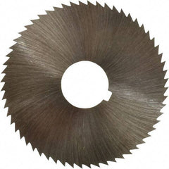 Made in USA - 2-1/4" Diam x 0.028" Blade Thickness x 5/8" Arbor Hole Diam, 60 Tooth Slitting and Slotting Saw - Arbor Connection, Right Hand, Uncoated, High Speed Steel, Concave Ground, Contains Keyway - A1 Tooling