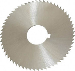 Made in USA - 2-1/4" Diam x 0.032" Blade Thickness x 5/8" Arbor Hole Diam, 60 Tooth Slitting and Slotting Saw - Arbor Connection, Right Hand, Uncoated, High Speed Steel, Concave Ground, Contains Keyway - A1 Tooling