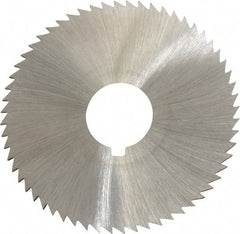 Made in USA - 2-1/4" Diam x 0.036" Blade Thickness x 5/8" Arbor Hole Diam, 60 Tooth Slitting and Slotting Saw - Arbor Connection, Right Hand, Uncoated, High Speed Steel, Concave Ground, Contains Keyway - A1 Tooling