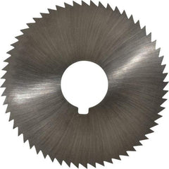 Made in USA - 2-1/4" Diam x 0.045" Blade Thickness x 5/8" Arbor Hole Diam, 60 Tooth Slitting and Slotting Saw - Arbor Connection, Right Hand, Uncoated, High Speed Steel, Concave Ground, Contains Keyway - A1 Tooling