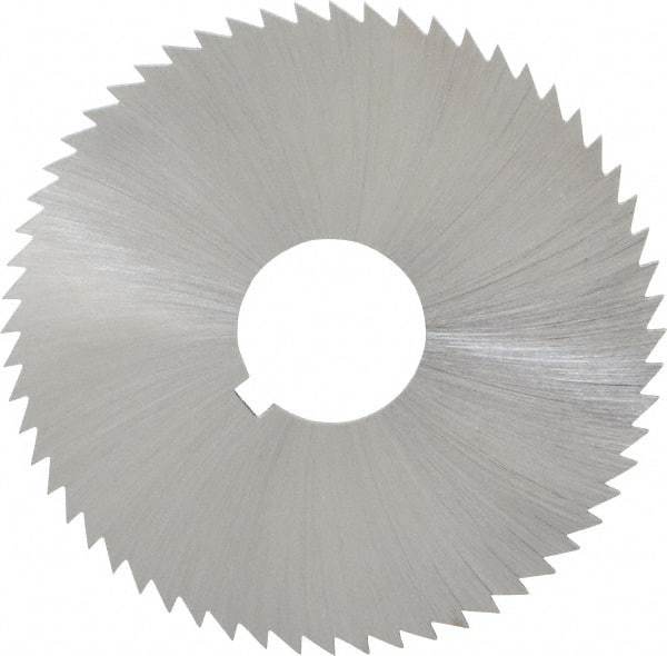 Made in USA - 2-1/4" Diam x 0.051" Blade Thickness x 5/8" Arbor Hole Diam, 60 Tooth Slitting and Slotting Saw - Arbor Connection, Right Hand, Uncoated, High Speed Steel, Concave Ground, Contains Keyway - A1 Tooling