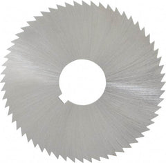 Made in USA - 2-1/4" Diam x 0.051" Blade Thickness x 5/8" Arbor Hole Diam, 60 Tooth Slitting and Slotting Saw - Arbor Connection, Right Hand, Uncoated, High Speed Steel, Concave Ground, Contains Keyway - A1 Tooling