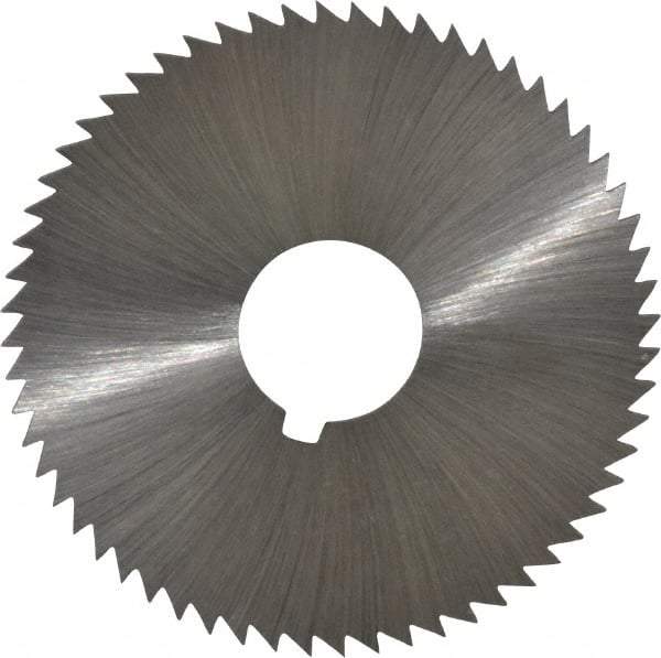 Made in USA - 2-1/4" Diam x 0.064" Blade Thickness x 5/8" Arbor Hole Diam, 60 Tooth Slitting and Slotting Saw - Arbor Connection, Right Hand, Uncoated, High Speed Steel, Concave Ground, Contains Keyway - A1 Tooling