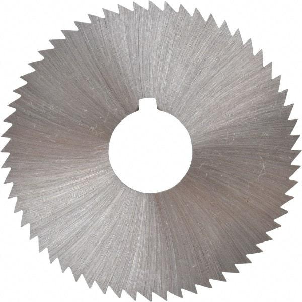 Made in USA - 2-1/4" Diam x 0.081" Blade Thickness x 5/8" Arbor Hole Diam, 60 Tooth Slitting and Slotting Saw - Arbor Connection, Right Hand, Uncoated, High Speed Steel, Concave Ground, Contains Keyway - A1 Tooling