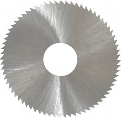 Made in USA - 2-3/4" Diam x 0.014" Blade Thickness x 3/4" Arbor Hole Diam, 72 Tooth Slitting and Slotting Saw - Arbor Connection, Right Hand, Uncoated, High Speed Steel, Concave Ground, Contains Keyway - A1 Tooling