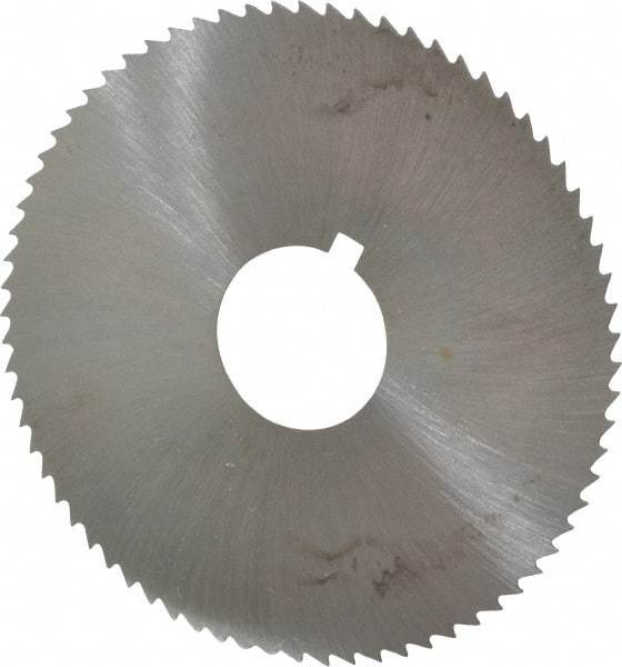 Made in USA - 2-3/4" Diam x 0.02" Blade Thickness x 3/4" Arbor Hole Diam, 72 Tooth Slitting and Slotting Saw - Arbor Connection, Right Hand, Uncoated, High Speed Steel, Concave Ground, Contains Keyway - A1 Tooling