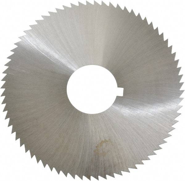 Made in USA - 2-3/4" Diam x 0.023" Blade Thickness x 3/4" Arbor Hole Diam, 72 Tooth Slitting and Slotting Saw - Arbor Connection, Right Hand, Uncoated, High Speed Steel, Concave Ground, Contains Keyway - A1 Tooling