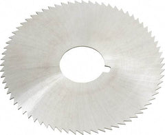 Made in USA - 2-3/4" Diam x 0.025" Blade Thickness x 3/4" Arbor Hole Diam, 72 Tooth Slitting and Slotting Saw - Arbor Connection, Right Hand, Uncoated, High Speed Steel, Concave Ground, Contains Keyway - A1 Tooling