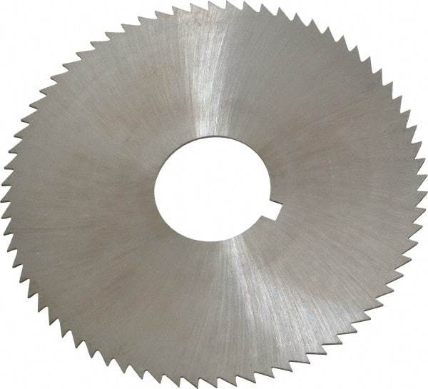 Made in USA - 2-3/4" Diam x 0.032" Blade Thickness x 3/4" Arbor Hole Diam, 72 Tooth Slitting and Slotting Saw - Arbor Connection, Right Hand, Uncoated, High Speed Steel, Concave Ground, Contains Keyway - A1 Tooling