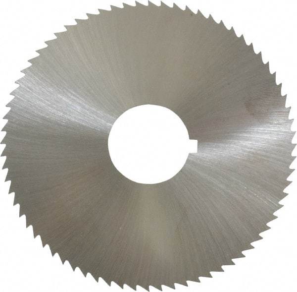 Made in USA - 2-3/4" Diam x 0.036" Blade Thickness x 3/4" Arbor Hole Diam, 72 Tooth Slitting and Slotting Saw - Arbor Connection, Right Hand, Uncoated, High Speed Steel, Concave Ground, Contains Keyway - A1 Tooling