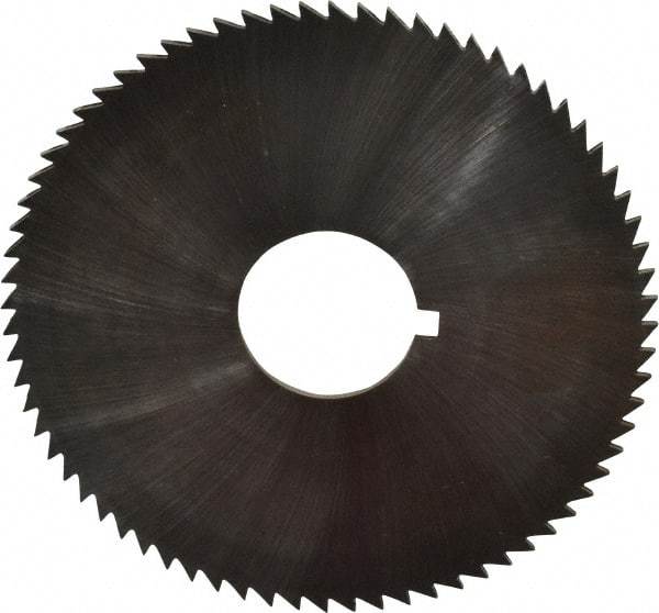 Made in USA - 2-3/4" Diam x 0.045" Blade Thickness x 3/4" Arbor Hole Diam, 72 Tooth Slitting and Slotting Saw - Arbor Connection, Right Hand, Uncoated, High Speed Steel, Concave Ground, Contains Keyway - A1 Tooling