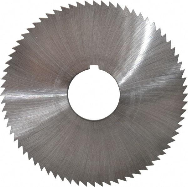 Made in USA - 2-3/4" Diam x 0.051" Blade Thickness x 3/4" Arbor Hole Diam, 72 Tooth Slitting and Slotting Saw - Arbor Connection, Right Hand, Uncoated, High Speed Steel, Concave Ground, Contains Keyway - A1 Tooling