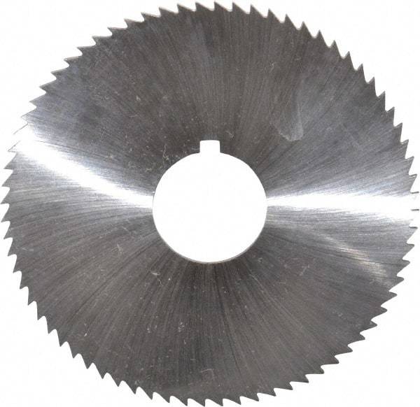 Made in USA - 2-3/4" Diam x 0.057" Blade Thickness x 3/4" Arbor Hole Diam, 72 Tooth Slitting and Slotting Saw - Arbor Connection, Right Hand, Uncoated, High Speed Steel, Concave Ground, Contains Keyway - A1 Tooling