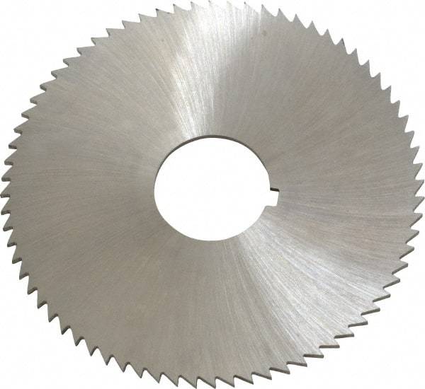 Made in USA - 2-3/4" Diam x 0.064" Blade Thickness x 3/4" Arbor Hole Diam, 72 Tooth Slitting and Slotting Saw - Arbor Connection, Right Hand, Uncoated, High Speed Steel, Concave Ground, Contains Keyway - A1 Tooling