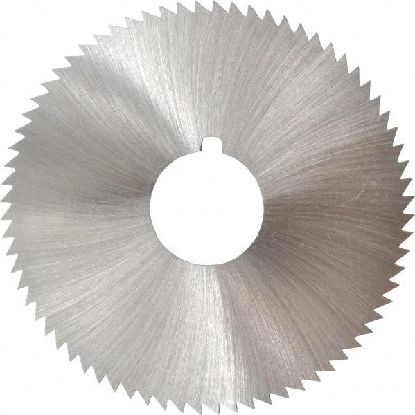 Made in USA - 2-3/4" Diam x 0.072" Blade Thickness x 3/4" Arbor Hole Diam, 72 Tooth Slitting and Slotting Saw - Arbor Connection, Right Hand, Uncoated, High Speed Steel, Concave Ground, Contains Keyway - A1 Tooling