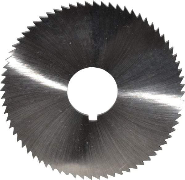 Made in USA - 2-3/4" Diam x 0.081" Blade Thickness x 3/4" Arbor Hole Diam, 72 Tooth Slitting and Slotting Saw - Arbor Connection, Right Hand, Uncoated, High Speed Steel, Concave Ground, Contains Keyway - A1 Tooling