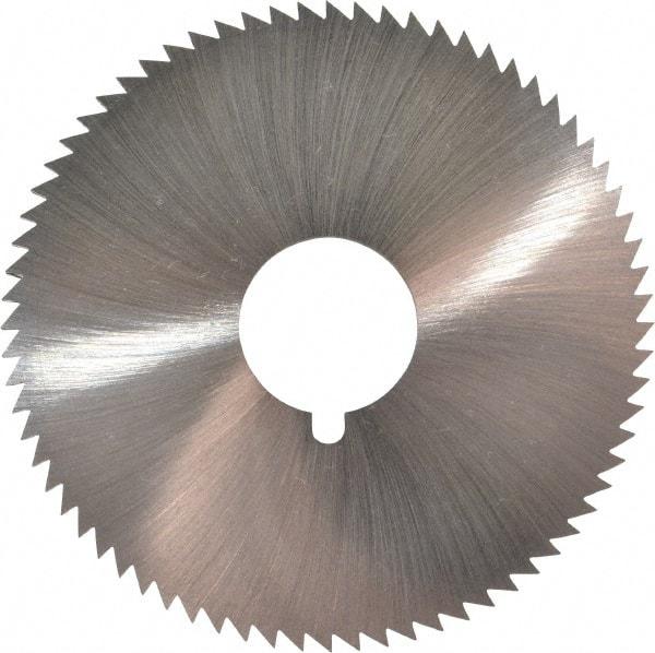 Made in USA - 2-3/4" Diam x 0.091" Blade Thickness x 3/4" Arbor Hole Diam, 72 Tooth Slitting and Slotting Saw - Arbor Connection, Right Hand, Uncoated, High Speed Steel, Concave Ground, Contains Keyway - A1 Tooling