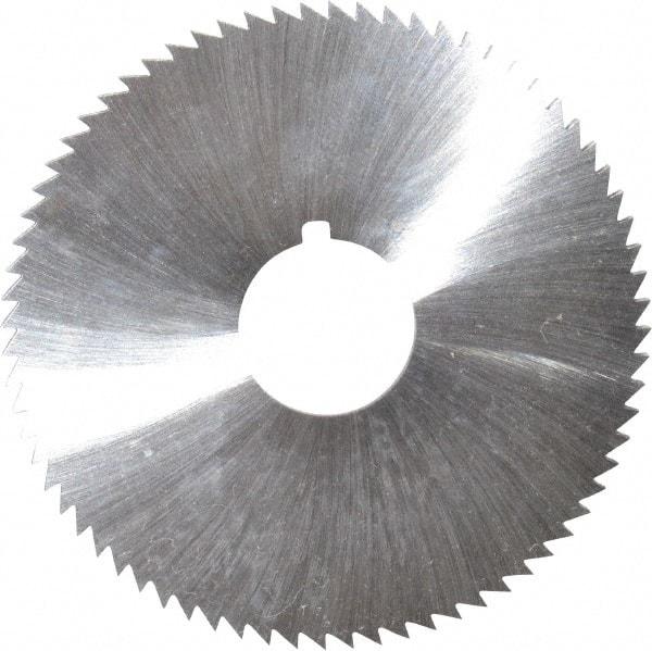 Made in USA - 2-3/4" Diam x 0.114" Blade Thickness x 3/4" Arbor Hole Diam, 72 Tooth Slitting and Slotting Saw - Arbor Connection, Right Hand, Uncoated, High Speed Steel, Concave Ground, Contains Keyway - A1 Tooling