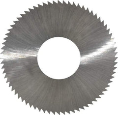 Made in USA - 2-3/4" Diam x 0.014" Blade Thickness x 1" Arbor Hole Diam, 72 Tooth Slitting and Slotting Saw - Arbor Connection, Right Hand, Uncoated, High Speed Steel, Concave Ground, Contains Keyway - A1 Tooling