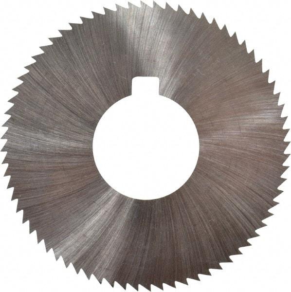 Made in USA - 2-3/4" Diam x 0.02" Blade Thickness x 1" Arbor Hole Diam, 72 Tooth Slitting and Slotting Saw - Arbor Connection, Right Hand, Uncoated, High Speed Steel, Concave Ground, Contains Keyway - A1 Tooling