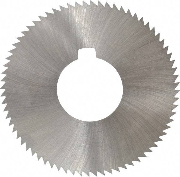 Made in USA - 2-3/4" Diam x 0.023" Blade Thickness x 1" Arbor Hole Diam, 72 Tooth Slitting and Slotting Saw - Arbor Connection, Right Hand, Uncoated, High Speed Steel, Concave Ground, Contains Keyway - A1 Tooling